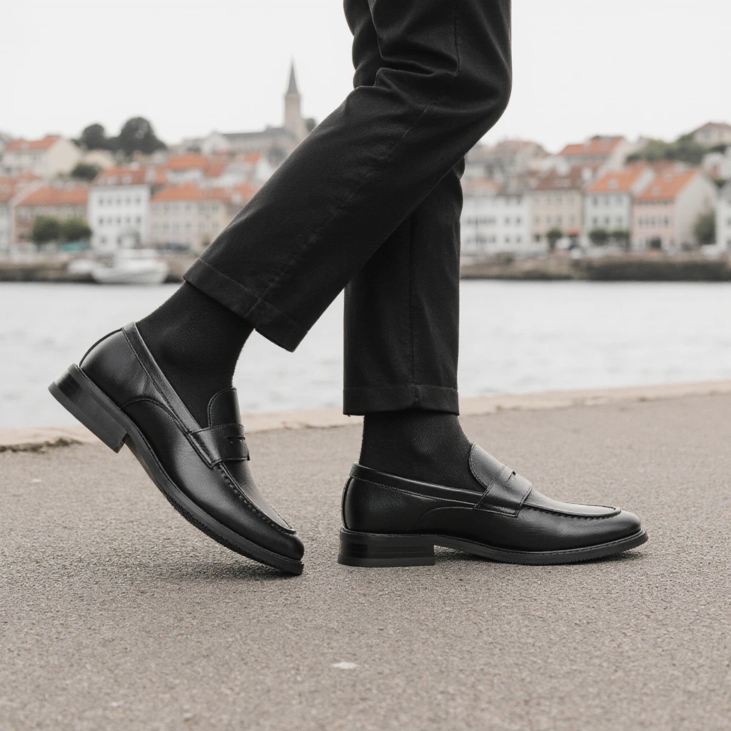 Men Shoes For Office Work - รองเท้าโลฟเฟอร์สีดำสำหรับผู้ชาย รองเท้าหนังแบบสวมใส่สบาย เหมาะสำหรับงานธุรกิจ งานทางการ และใส่ลำลองในออฟฟิศ