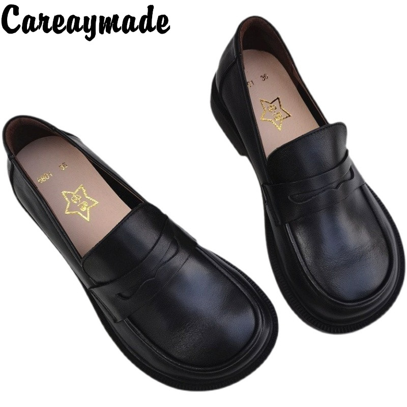 Men'S Shoes To Women'S Size - Careaymade-ผู้หญิงรองเท้าบนรองเท้า Oxford สำหรับผู้ชายรองเท้าหนัง Cowhide ชายทำงานรองเท้าฤดูใบไม้ผลิฤดูใบไม้ร่วงขนาดใหญ่ขนาดรองเท้า
