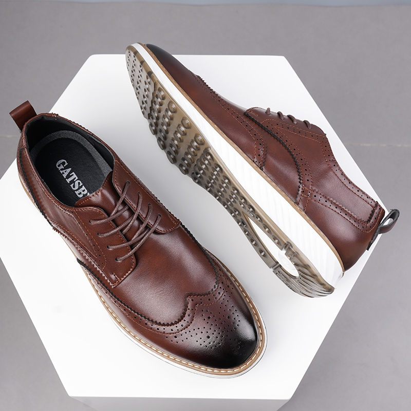 Men Shoes For Office Work - รองเท้าลำลองผู้ชายสไตล์คลาสสิกและสบายๆ แบบเรโทร เหมาะสำหรับทำงานและออฟฟิศ ขายดี รองเท้าผู้ใหญ่ไซส์ใหญ่ แบบผูกเชือกใหม่