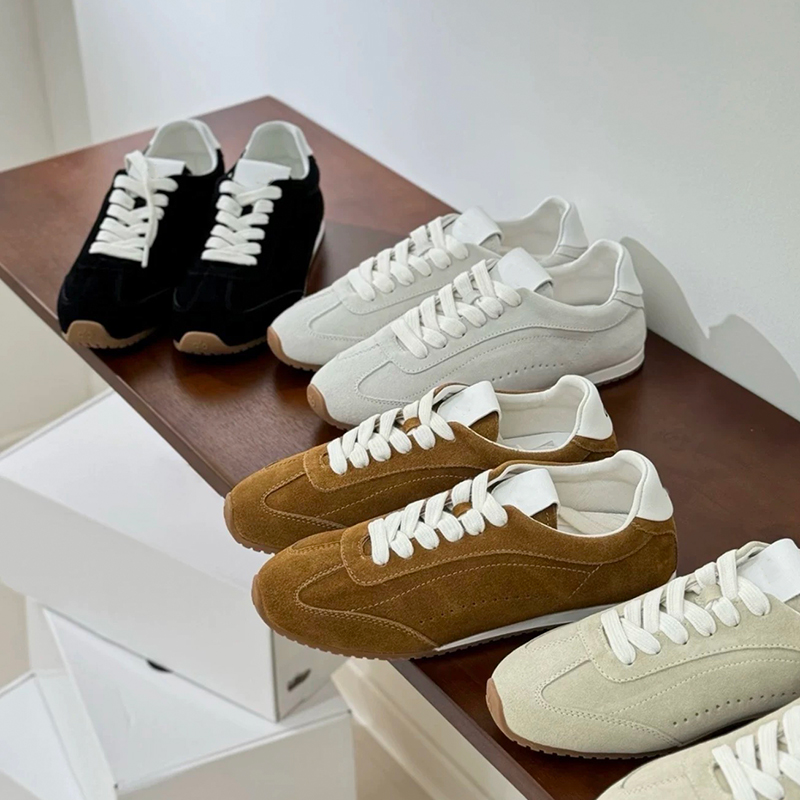 Men'S Shoes Quality - รองเท้าลำลองแบบยูนิเซ็กซ์สำหรับผู้หญิง รองเท้าหนังแท้ รองเท้าผ้าใบหนังกลับ รองเท้าผู้ชายแบบผูกเชือก รองเท้าเดินสีขาว รองเท้าดีไซเนอร์สำหรับผู้หญิง