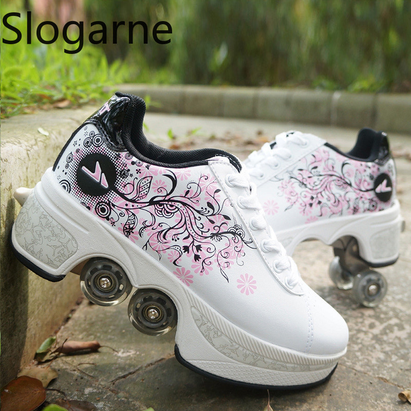 Men'S Shoes To Women'S Size - รองเท้าสเก็ตแบบมีล้อ 4 ล้อ สำหรับผู้หญิงและผู้ชาย รองเท้ากีฬาลำลอง รองเท้าสเก็ตแบบอินไลน์ใหม่