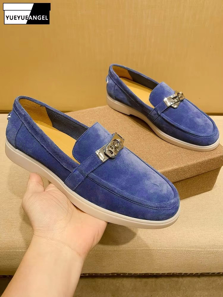 Men Shoes For Office Work - รองเท้าโลฟเฟอร์หนังแท้สำหรับผู้ชาย สไตล์อังกฤษ ใส่ทำงาน ใส่ลำลอง หนังวัวกลับ หัวมน