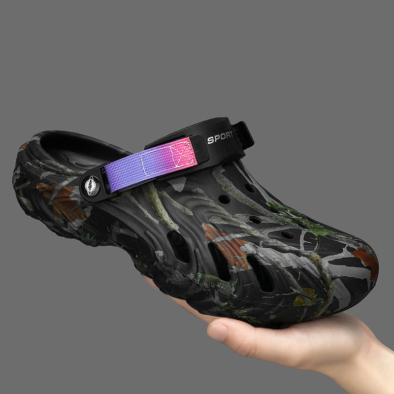 Men'S Shoes Crocs - รองเท้าแตะผู้ชาย รองเท้าสวน รองเท้าลำลองลายพราง รองเท้าแตะชายหาด รองเท้าลำลองกลางแจ้ง รองเท้าแตะใส่ในบ้าน