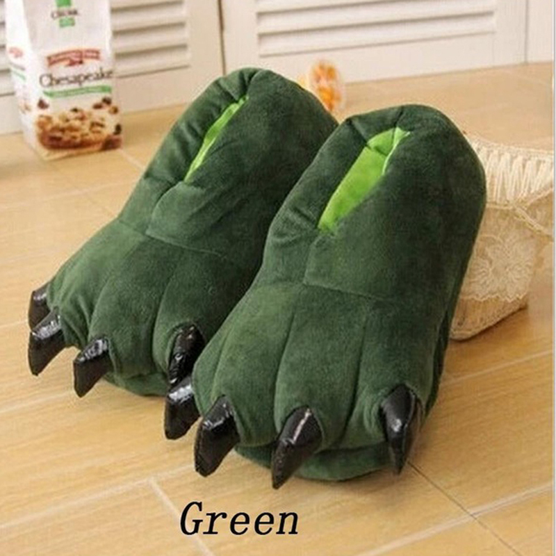 Men'S Shoes To Women'S Size - รองเท้าแตะในบ้านสำหรับฤดูหนาว นุ่ม อุ่น สบาย สำหรับผู้หญิงและผู้ชาย ลายอุ้งเท้าสัตว์