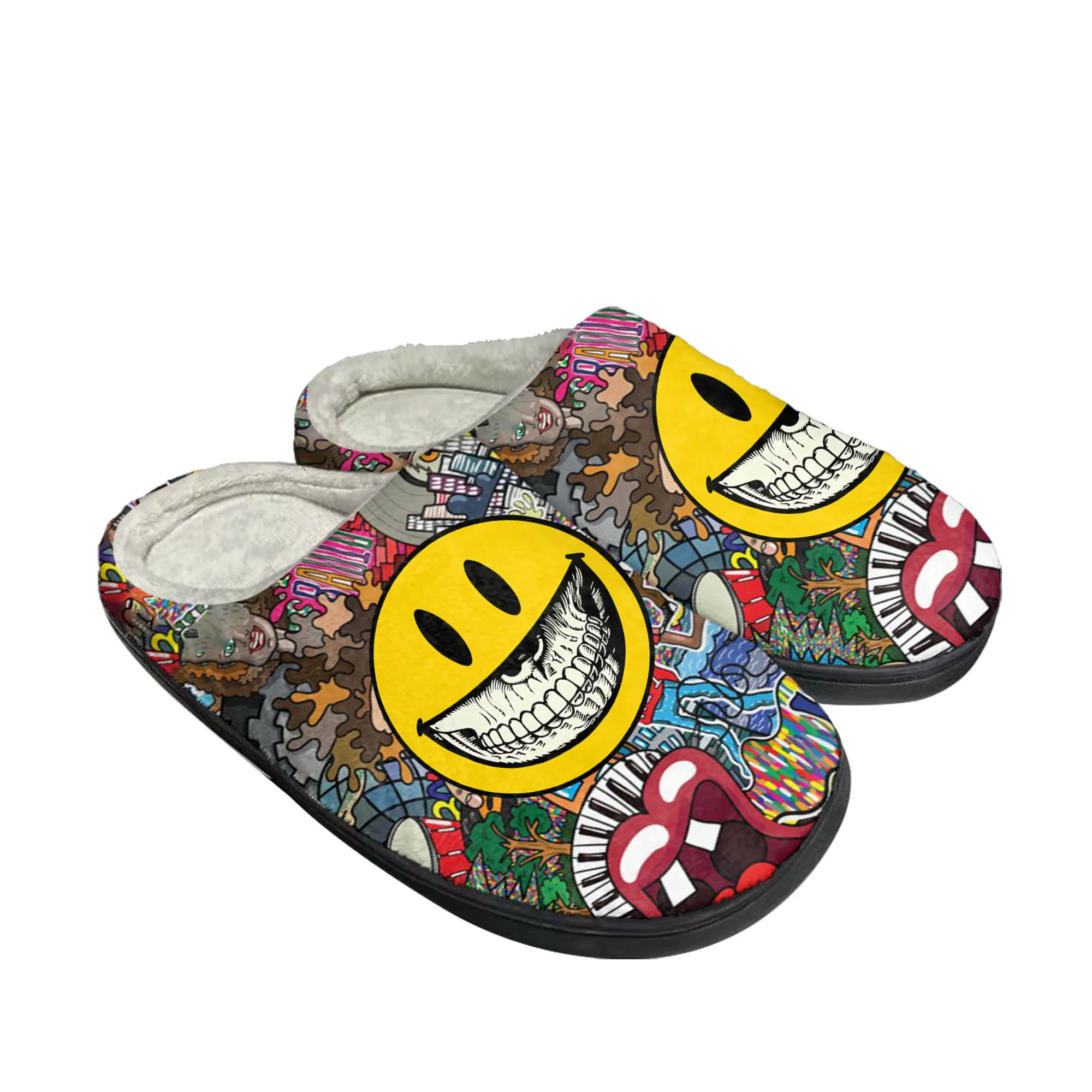 Men'S Shoes Quality - Street Art Graffiti บ้านรองเท้าแตะผ้าฝ้ายบุรุษสตรีห้องนอนตุ๊กตาสบายๆรองเท้าอุ่นคุณภาพสูงในร่มที่กําหนดเองรองเท้า