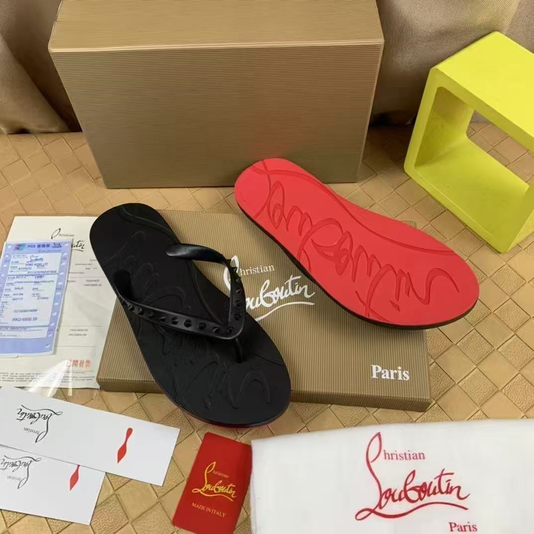 Men Shoes Red Tape - รองเท้าแตะพื้นแดงสำหรับผู้ชายรุ่นใหม่สำหรับฤดูร้อน รองเท้าแตะหนังแฟชั่นทันสมัยสำหรับชายหาด รองเท้าลำลองสำหรับใส่กลางแจ้งสำหรับผู้ชาย