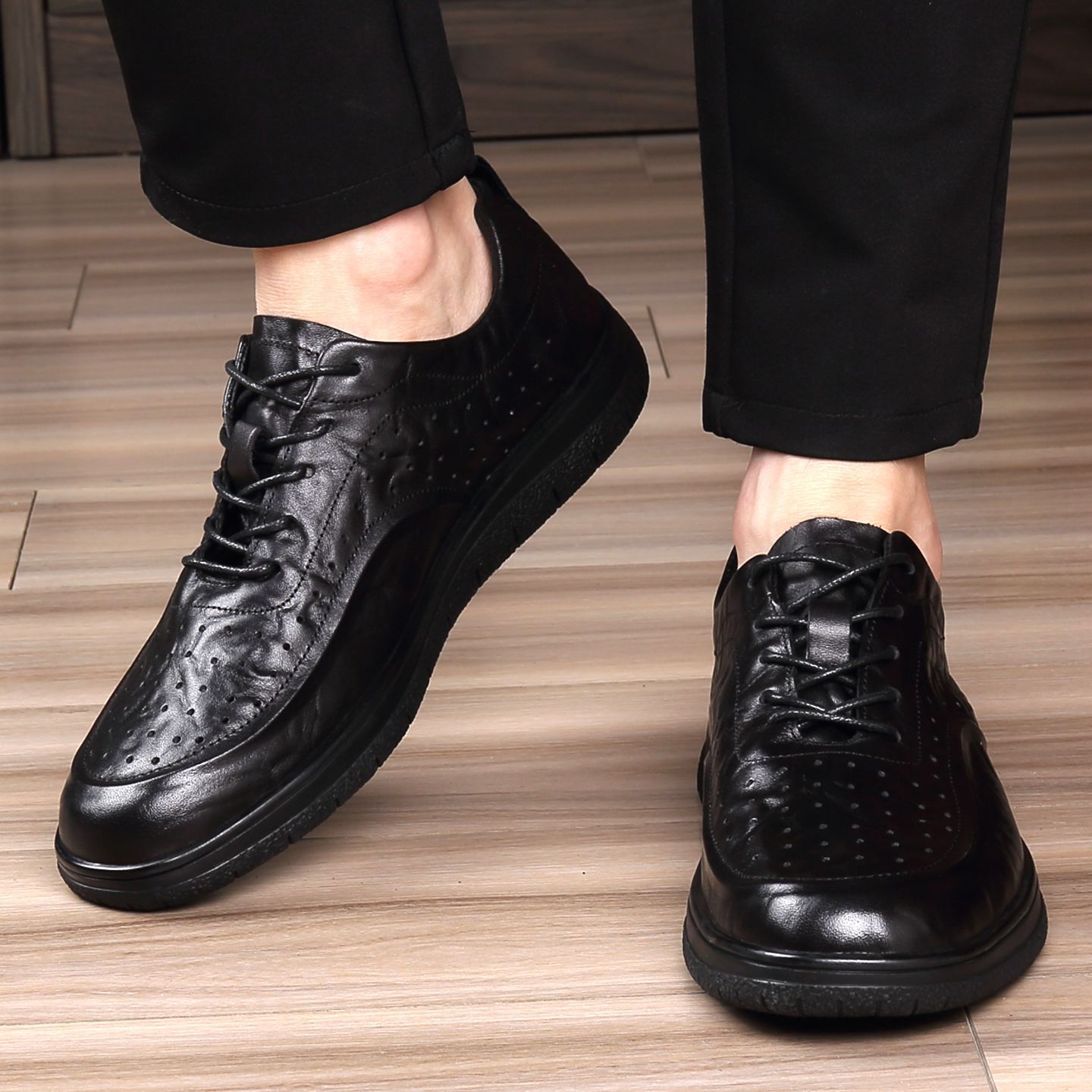 รองเท้าหนังแท้ลำลอง สไตล์หรูหร - Men Shoes For Office Work บทวิจารณ์และราคา