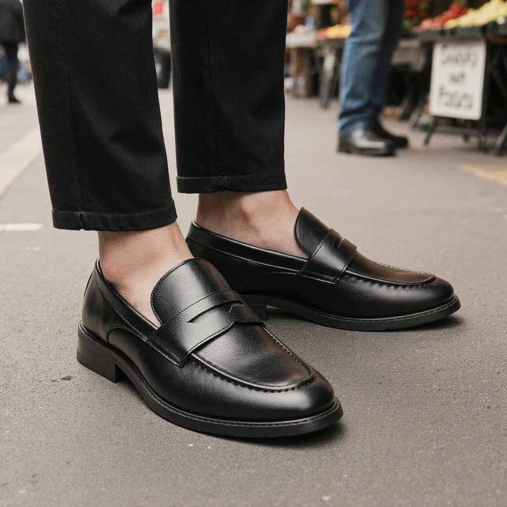 รองเท้าโลฟเฟอร์สีดำสำหรับผู้ชา - Men Shoes For Office Work บทวิจารณ์และราคา