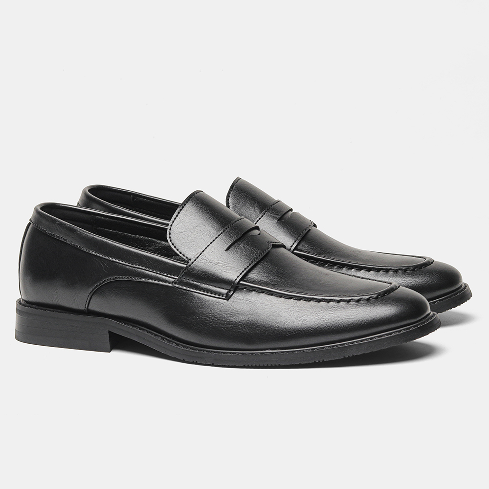 รองเท้าโลฟเฟอร์สีดำสำหรับผู้ชา - Men Shoes For Office Work บทวิจารณ์และราคา