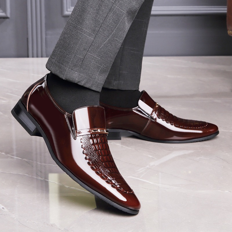 รองเท้าหนังผู้ชายสิทธิบัตรหนัง - Men Shoes For Office Work บทวิจารณ์และราคา
