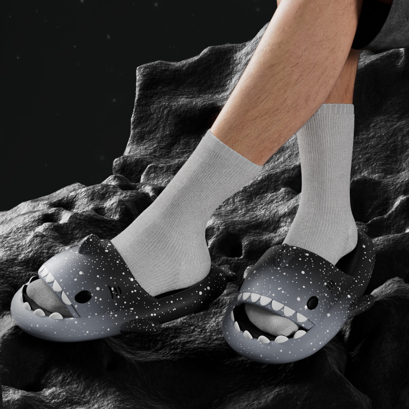 น่ารักการ์ตูน Shark รองเท้าแตะ - Men'S Shoes To Women'S Size บทวิจารณ์และราคา