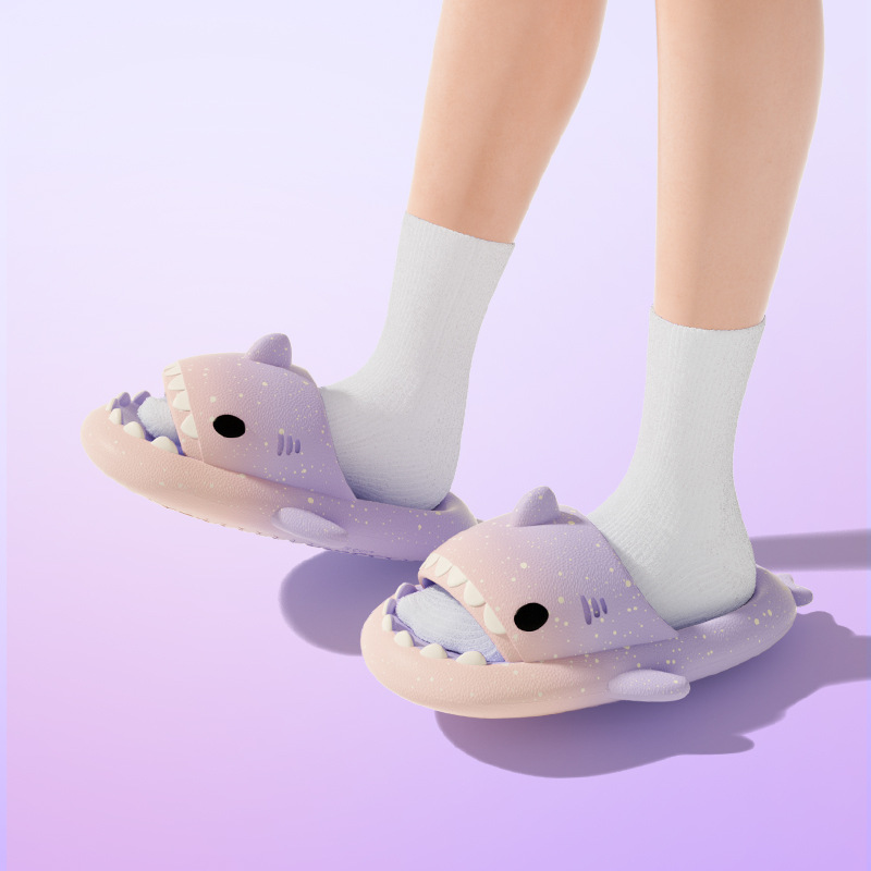 น่ารักการ์ตูน Shark รองเท้าแตะ - Men'S Shoes To Women'S Size บทวิจารณ์และราคา