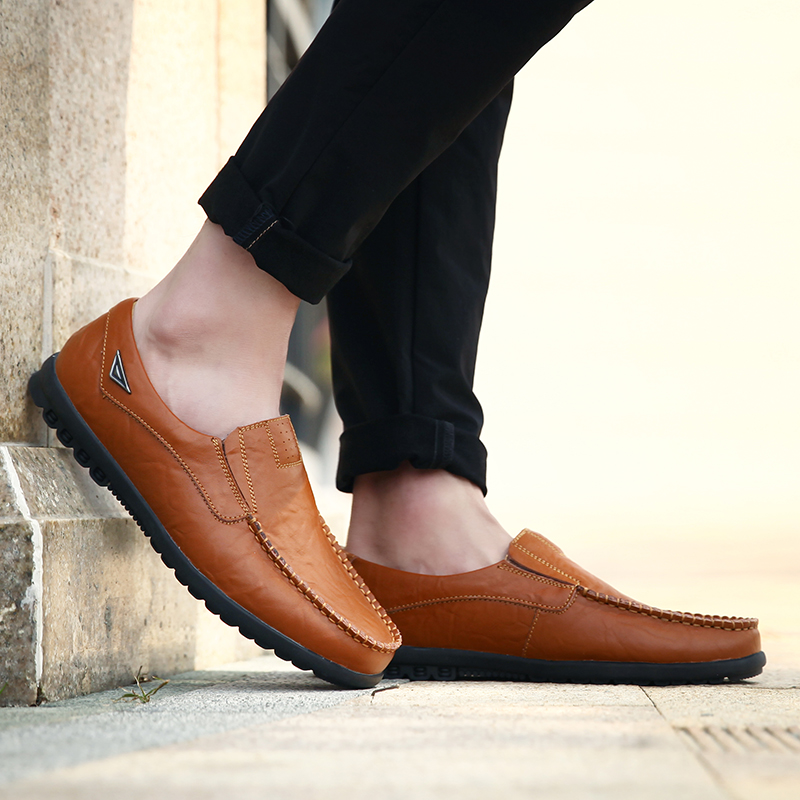 ของแท้หนังผู้ชายรองเท้าสบายๆยี - Boat Shoe Leather บทวิจารณ์และราคา
