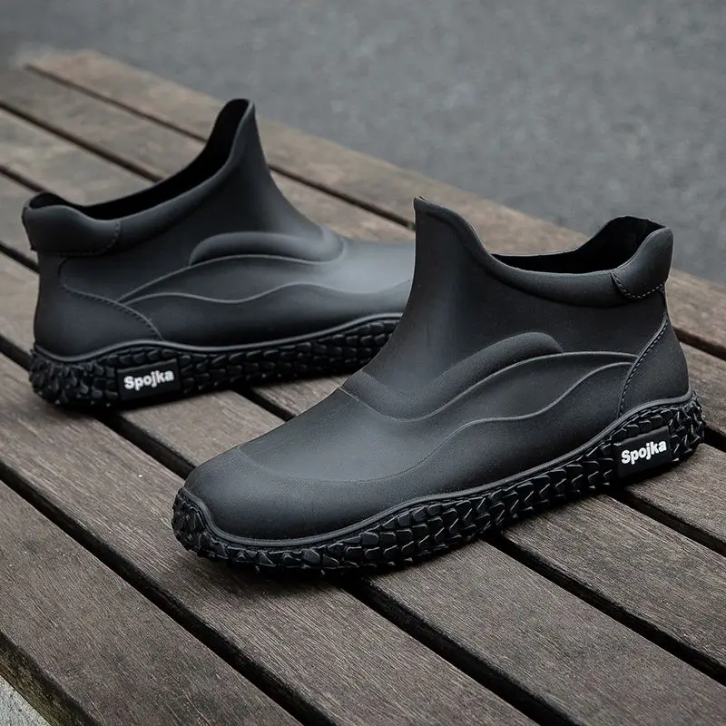 รองเท้าบูทกันฝนแบบสั้นสไตล์เกา - Men Shoes Offer บทวิจารณ์และราคา