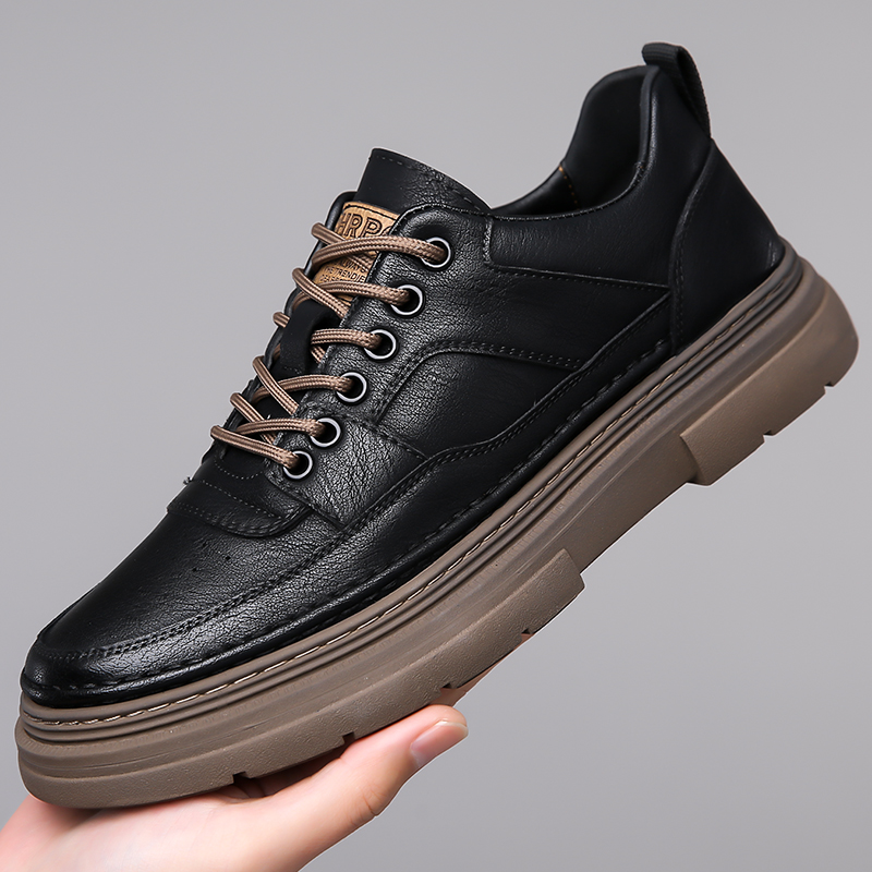 รองเท้าหนังแท้ผู้ชาย พื้นหนา ส - Men Shoes For Office Work บทวิจารณ์และราคา