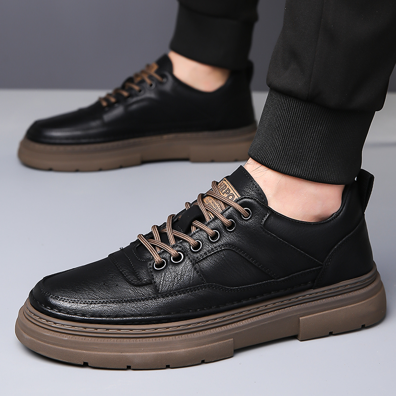 รองเท้าหนังแท้ผู้ชาย พื้นหนา ส - Men Shoes For Office Work บทวิจารณ์และราคา