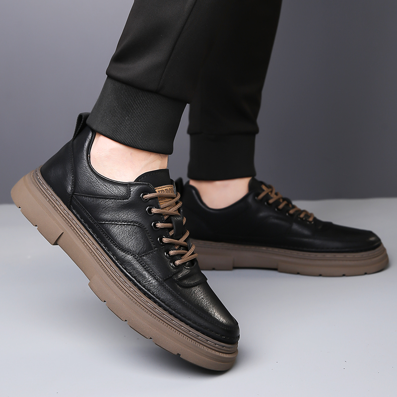รองเท้าหนังแท้ผู้ชาย พื้นหนา ส - Men Shoes For Office Work บทวิจารณ์และราคา