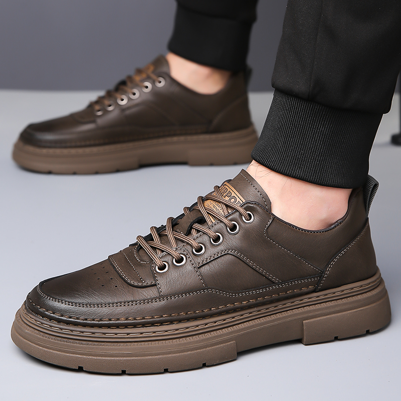 รองเท้าหนังแท้ผู้ชาย พื้นหนา ส - Men Shoes For Office Work บทวิจารณ์และราคา